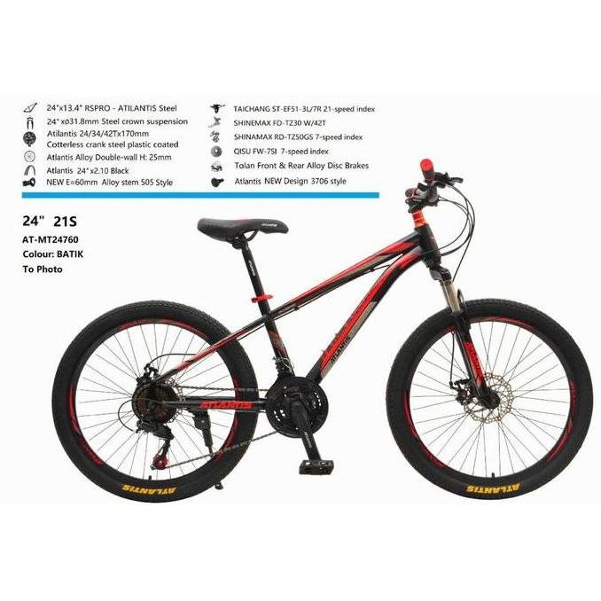 Terlaris Sepeda Gunung Mtb 24 Atlantis Discbrake