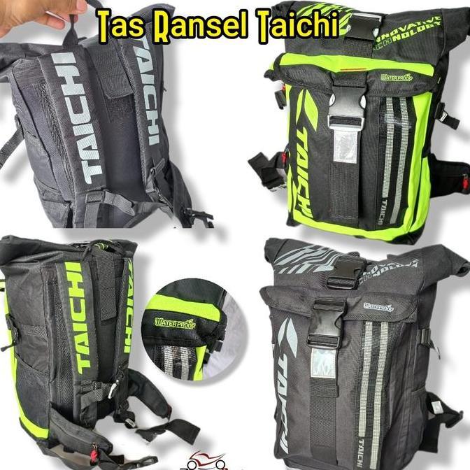 PCRS2 Tas Ransel Import taichi backpack pria wanita traveling hijau led light touring riding bikers 