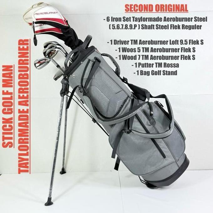 HARGA DISC - Stick Golf Man Taylormade Aeroburner Golf Shaft Steel Fullset Bag Golf Original
