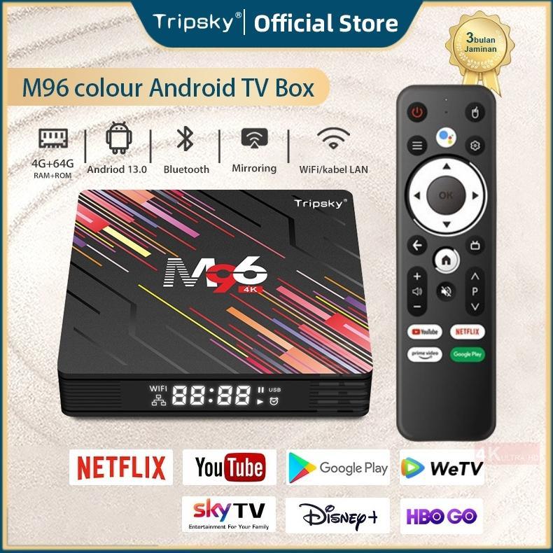 Promo Terbaru Tripsky M96 Color Android Tv Box Stb Tv Box Android 13.0 Ram4Gb Rom64G 4K Hd Bluetooth