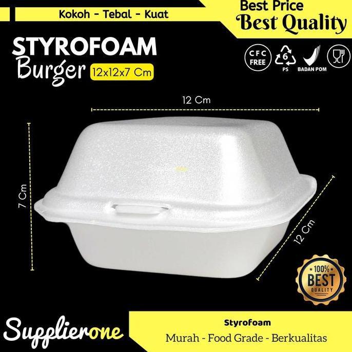 Styrofoam Burger / Styrofoam 12x12x7 Cm / Sterofoam Makanan
