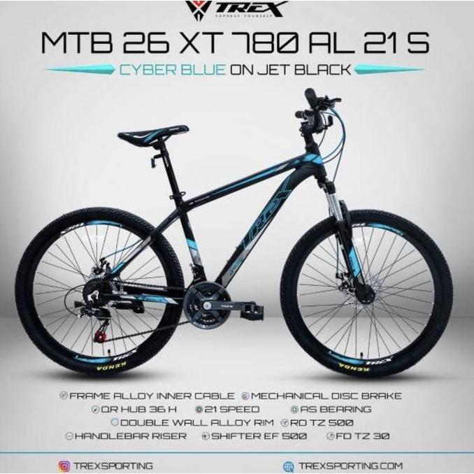 Terlaris Sepeda Gunung Mtb Trex 26 Alloy Frame 21 S Garansi Resmi Cod Kredit Us