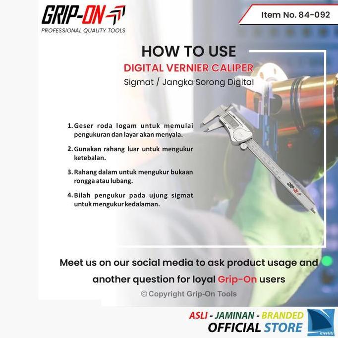Kaliper Sikmat Presisi Digital - Precision Vernier Caliper GRIP-ON