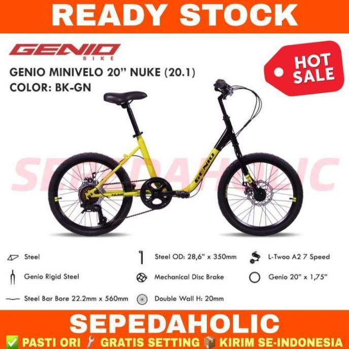 Terlaris Sepeda Minion Minivelo Genio Nuke New 7 Speed Rem Cakram Disc Garansi Resmi 5 Tahun