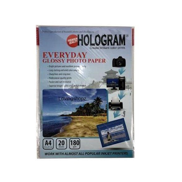 Kertas Foto Hologram A4 180 gsm , kertas foto A4 murah