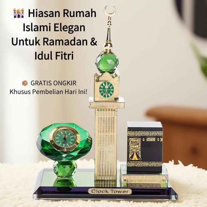 juraganresidelapan - miniatur kristal kabah menara jam tower mekah