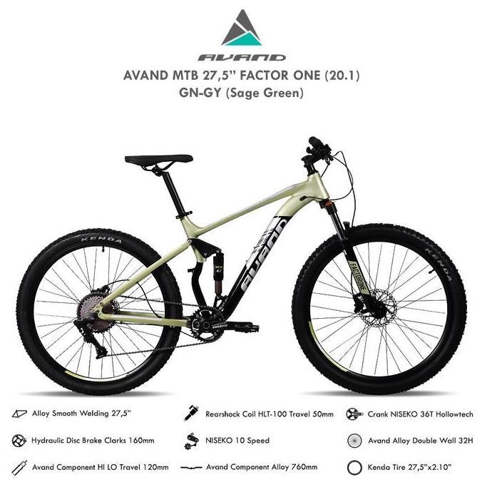 Terlaris Promo...Sepeda Mtb 27.5 Inch Avand Factor One 10 Speed Full Suspension