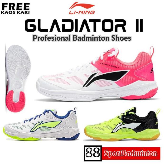 Lining GLADIATOR II ( AYTV017 ) Profesional Badminton Shoes - Sepatu Badminton Original LINING