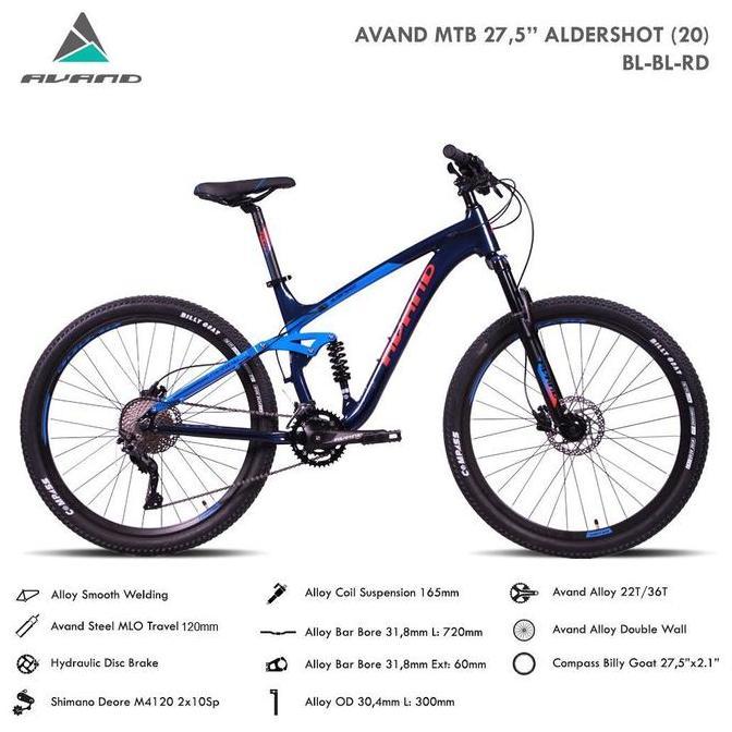 Terlaris Sepeda Mtb United 27,5 Avand Aldershot Fullsus 2X10Speed