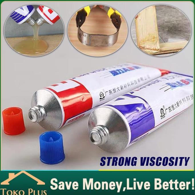 QWEKLY Lem AB Kafuter Epoxy Super Kuat Penambal Besi Steel Metal Radiator Anti Bocor lem Besi Kayu K