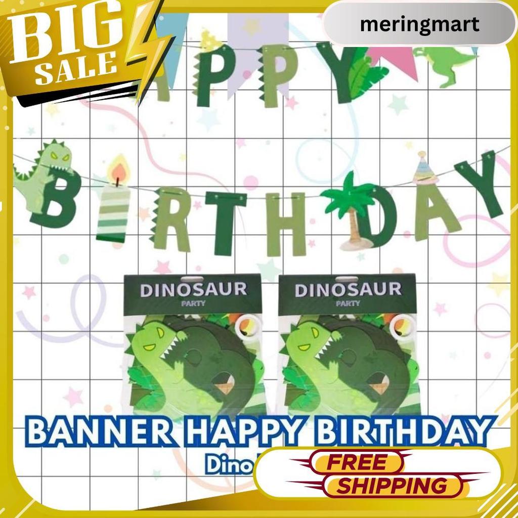 Banner Happy Birthday Karakter Anak | Dekorasi Ultah Cowok & Cewek Panjang 2 Meter Meledak