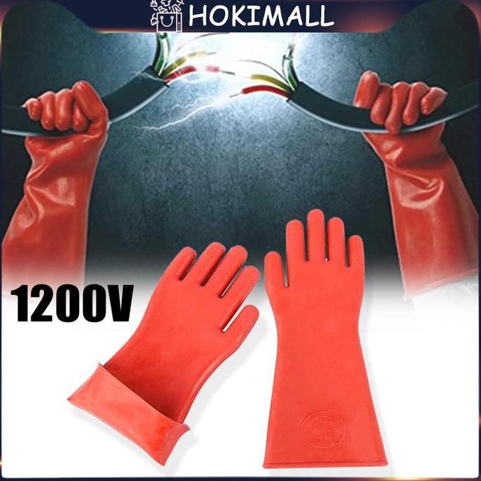 WOFLES 2pcs Sarung Tangan Listrik Anti Setrum 12kv Sarung Tangan Anti Listrik
