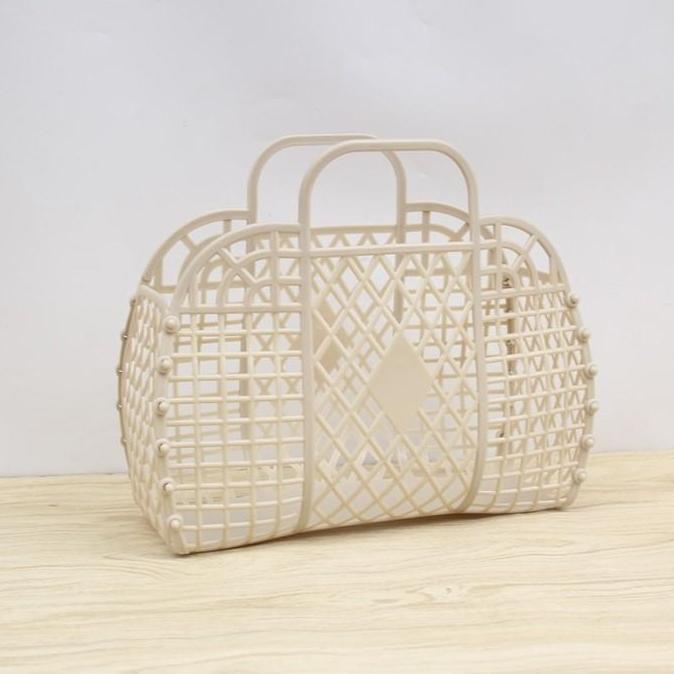TAS KERANJANG HAMPERS TAS JIINJING PLASTIK HOLLOW JELLY KADO SORVENIR