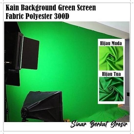 Kain Polyester Background Green Screen / Kain Hijau Polyester 300D