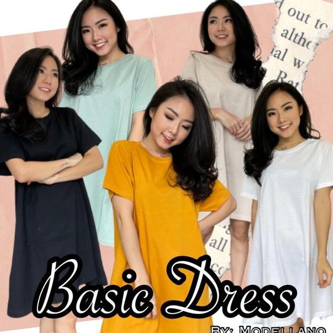 Ftx- Naydee Dress Wanita Baju Lengan Pendek Selutut Bahan Kaos Katun Combed 30S Adem Stylish Untuk D
