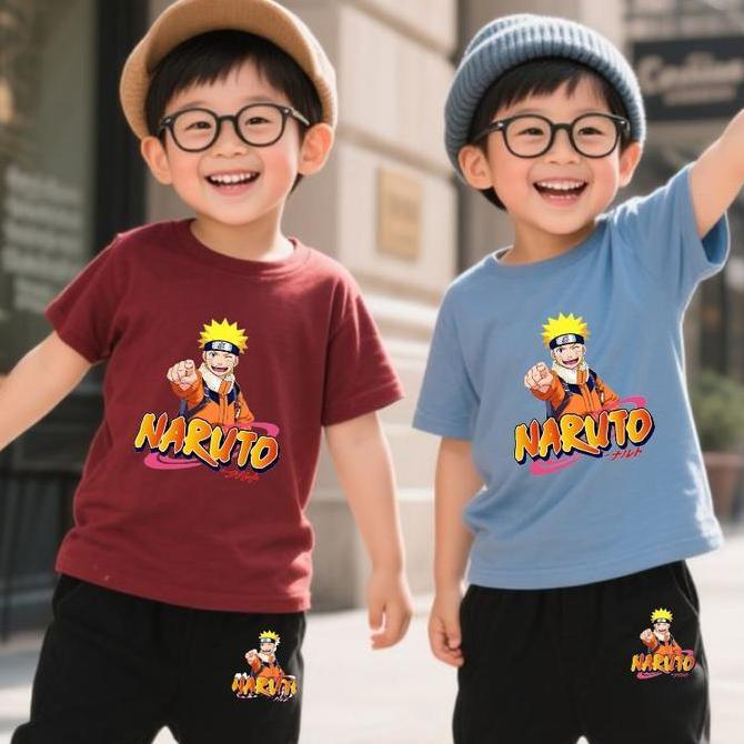 AI160 - Baju Setelan Anak Laki Laki - Pakaian Kaos dan Celana Panjang Fashion Anak Cowok Usia 5-15 T