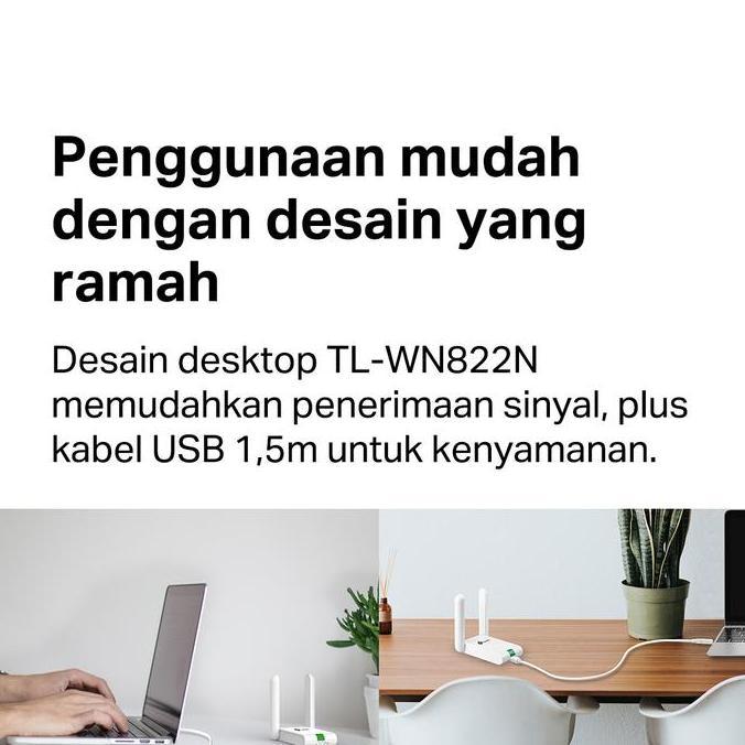 Wkprojec- Tp-Link Tl-Wn822N | 300Mbps Wireless Usb Adapter | Wifi High Gain | Dongle | Kabel 1,5M | 