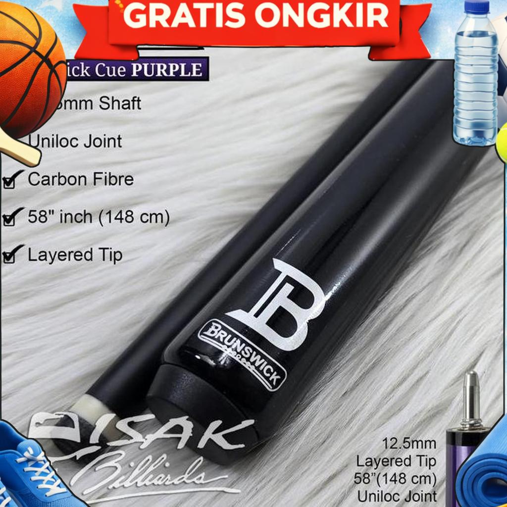 Brunswick Legion Cue Purple - Real Carbon Shaft Uniloc Pool Stick Billiard