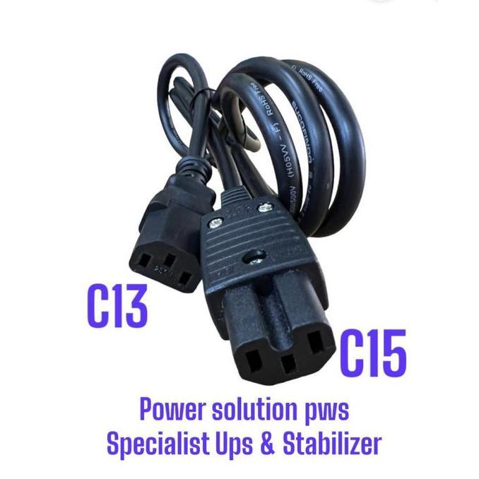 Kabel power ups cord C15 to C13 3x1.5mm 1.5m