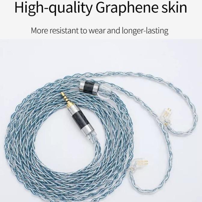 Promo XINHS Rainbow Blue 8 Core SPC 2 Pin/QDC/MMCX/TFZ Kabel Upgrade Cable Diskon