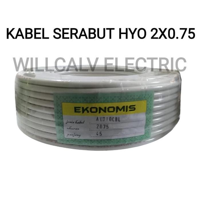 Promo KABEL ISI 2 SERABUT HYO 2X0.75 PUTIH - KABEL SERABUT ISI 2X0.75 PUTIH Diskon