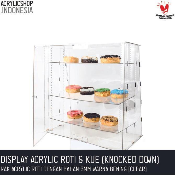 DISPLAY ROTI / KUE / DISPLAY ACRYLIC / AKRILIK ETALASE / RAK MAKANAN