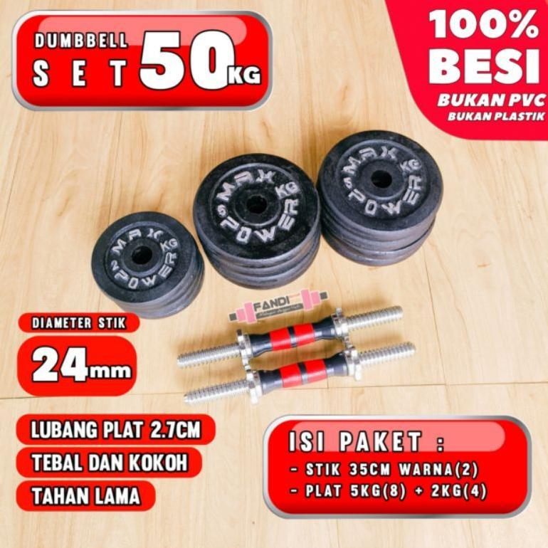 Barbel 50kg BESI - dumbbell set 50kg - dumble 50kg - dumbell 50kg