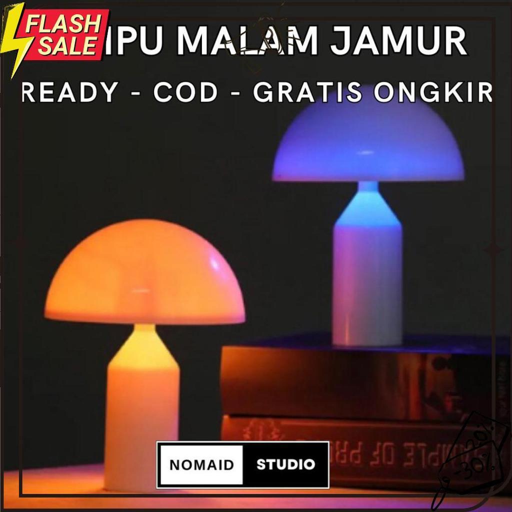 Nomaid.Id - Lampu Tidur Led Bentuk Jamur [Gratis Baterai Aa 2] - Lampu Meja Unik Cocok Untuk Pajanga