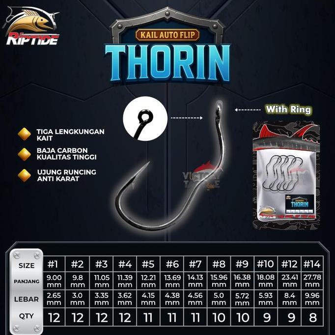 Kail Pancing Otomatis Autoflip Hook Riptide Thorin Ringed Hook | Firelock X-Borg Autoflip Flatted Ho