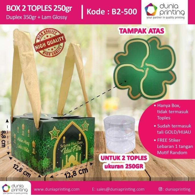BOX Toples kue 250gr - isi 2 toples 250gr Kotak Kue Kering Parcel