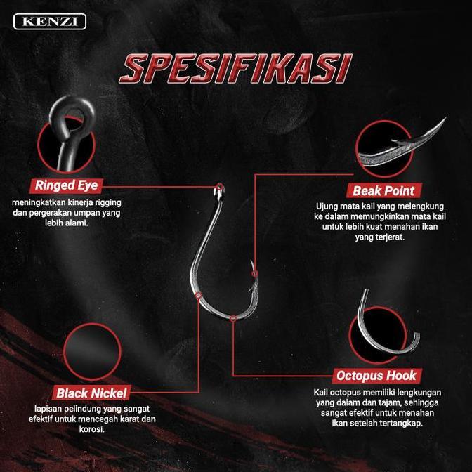 MATA KAIL KENZI ISEAMA RING POWER CARBON HOOKS BLACK NICKEL