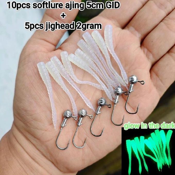 paket umpan SOFTLURE AJING + jig head