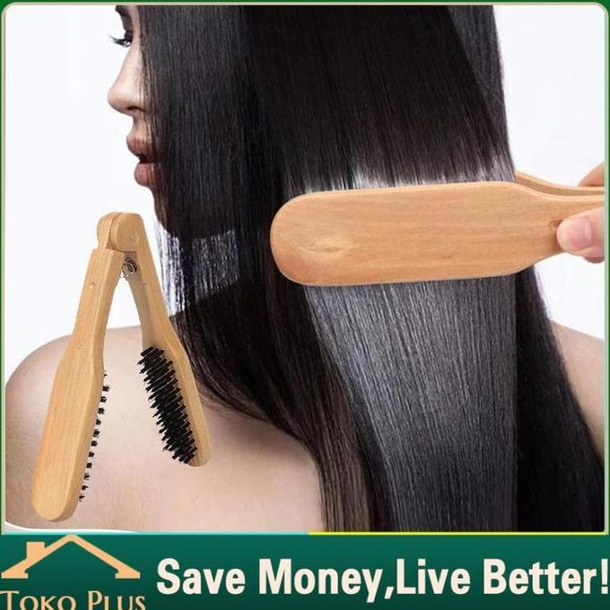 RUMBLY Sisir Catok Kayu / Sisir Jepit / Sisir Pelurus Rambut Babylist Tanpa Listrik