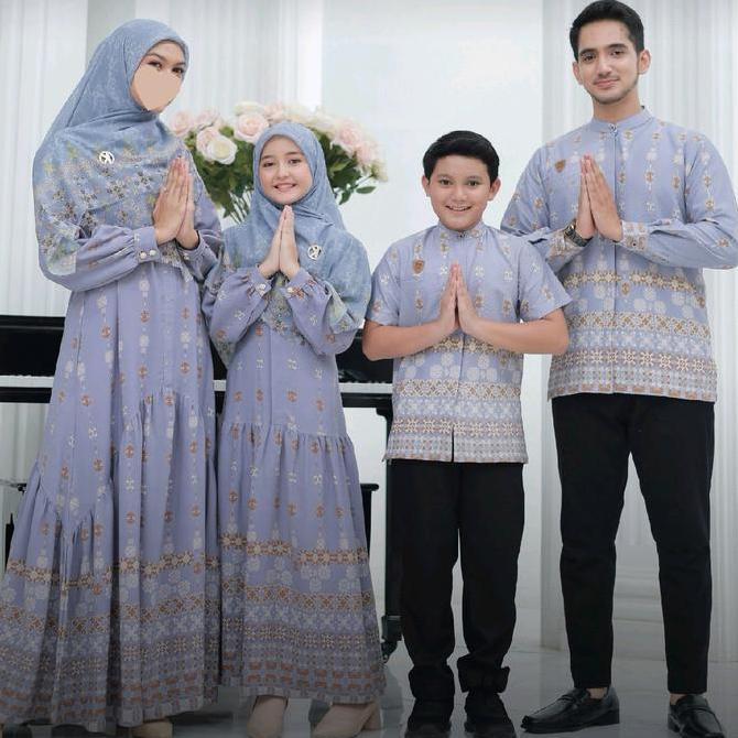 Kaisya - Sarimbit Keluarga Videlva In Violette Grey Baju Couple Muslim Elegan/ Acara Resmi By Kaisya