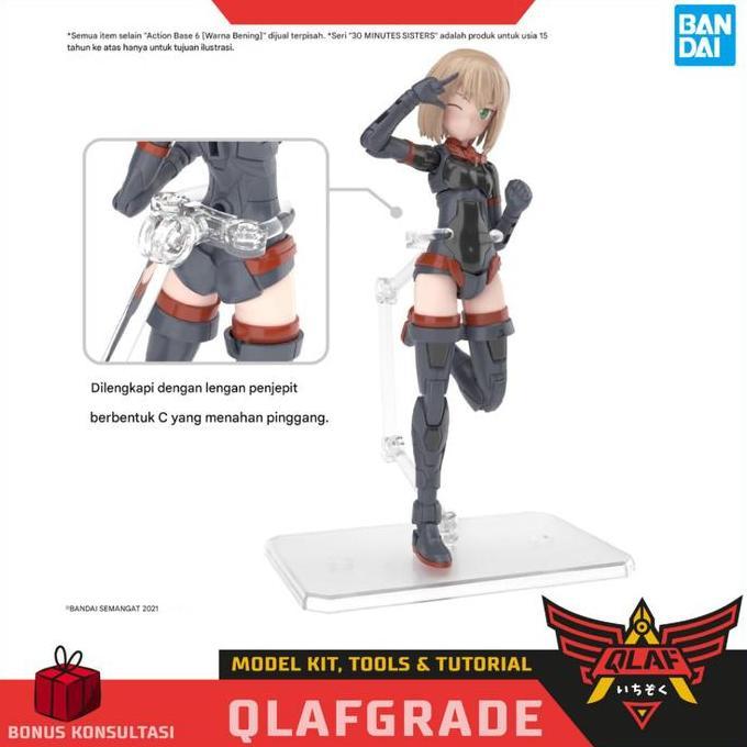 Action Base 6 Display Stand - Clear Color 30 Minutes Sister Action Figure Gundam Hg Rg Mg Universal 