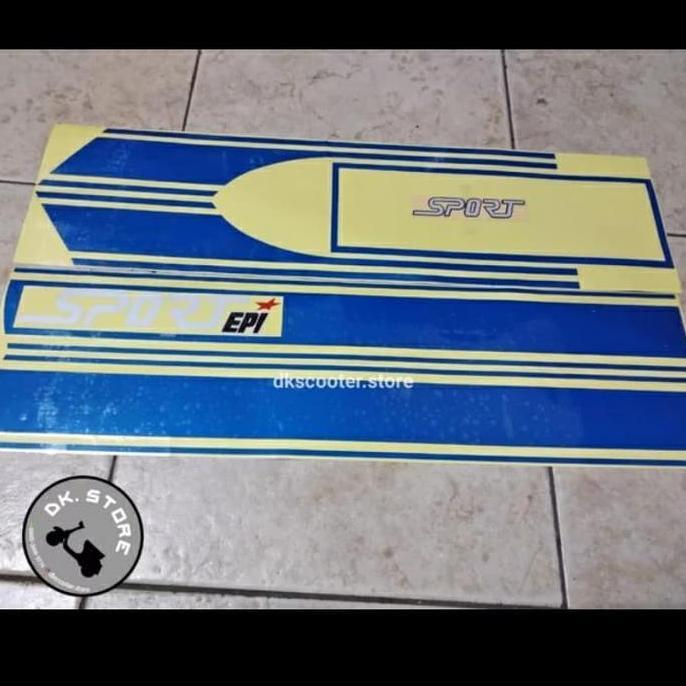 Vespa Stiker Set Depan Balakang Catting Px Sport Biru Restock