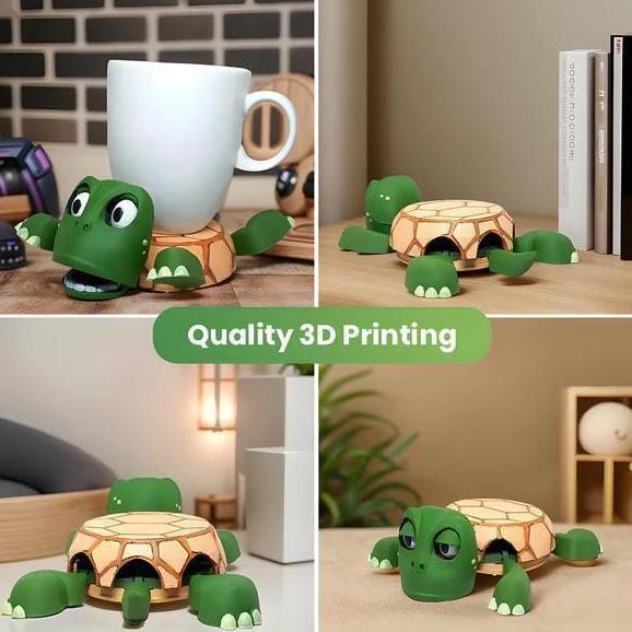 Alas Gelas Penyu Cetak 3D - Tempat Gelas Interaktif dan Menyenangkan dengan Desain Ramah Lingkungan 