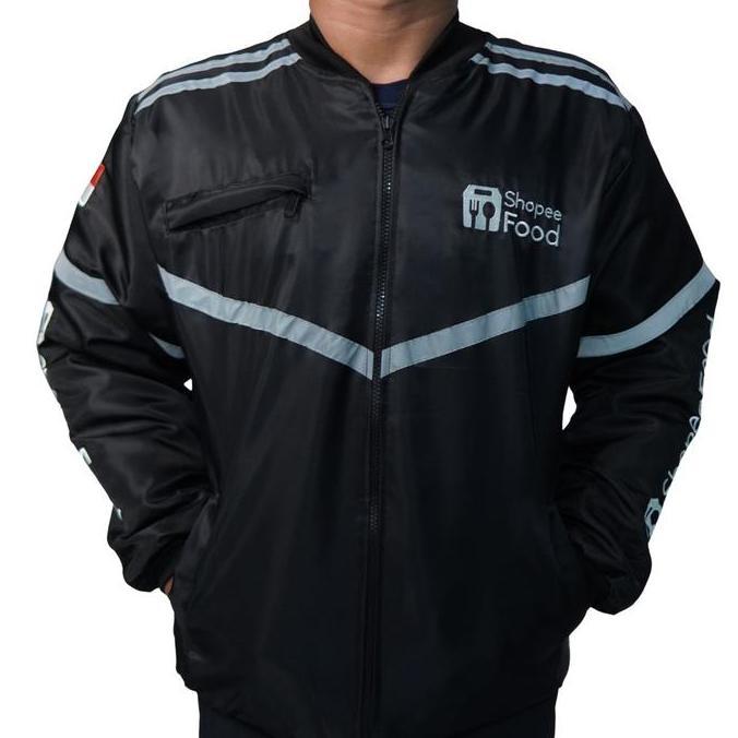 Jaket Bolak Balik Pria - Jaket Bomber Hitam Oren - Jaket Shop33 food Bolak balik - Jaket Pria Driver