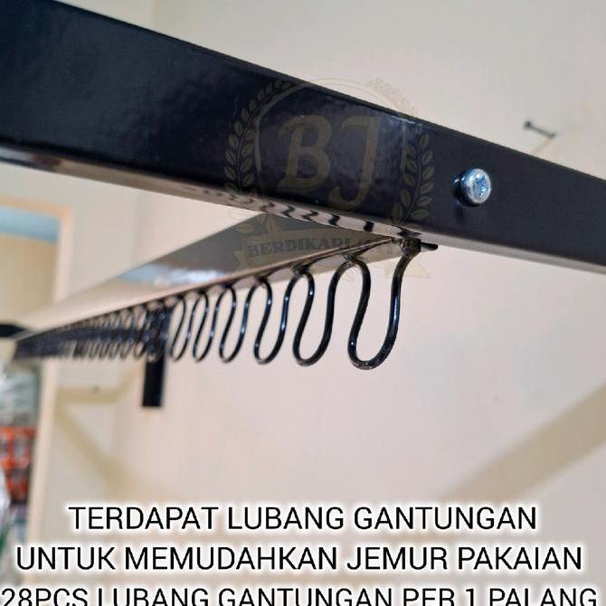 Jemuran Dinding Lipat 100cm Dobel Gantungan LL