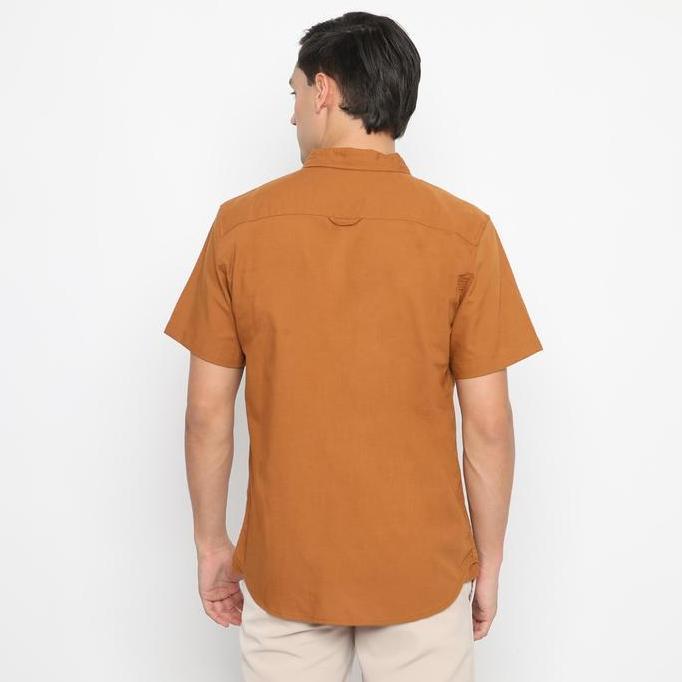 Code Male - Brave Kemeja Pria Pendek Ochre Basic Slimfit Original