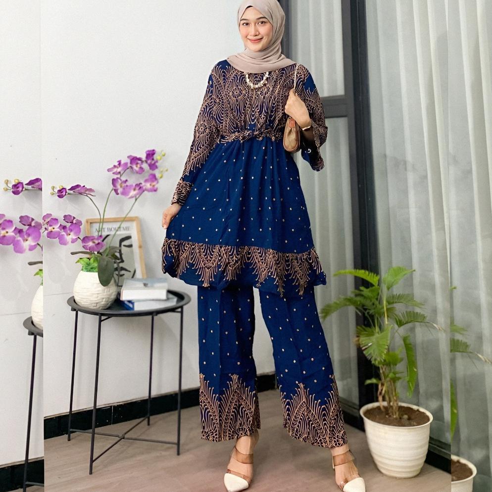 BRAND NEW Tunik Tunic Baju Atasan Setelan One Set Lebaran Hari Raya Idul Fitri Terbaru 2026 Wanita M