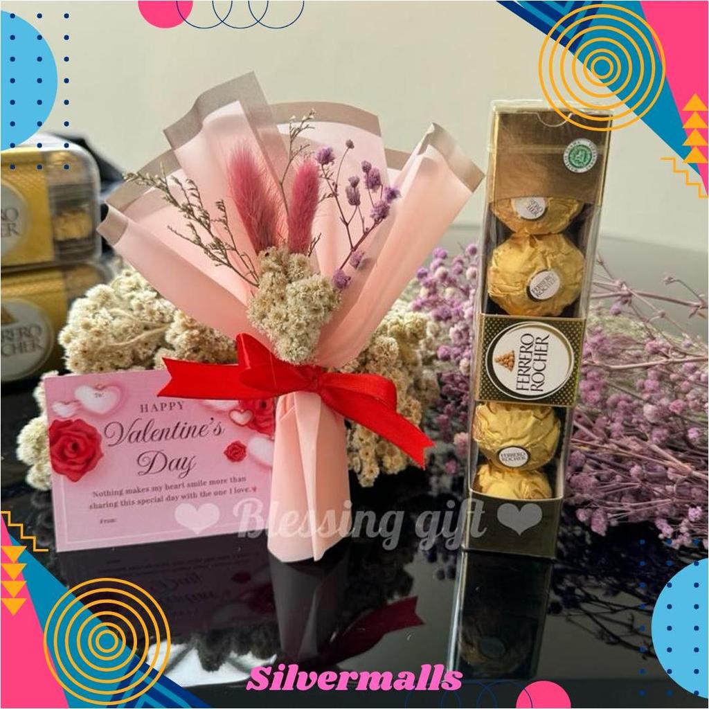 (Ready Stok) Kado Ulang Tahun Pacar | Kado Valentine | Giftbox Cewek Coklat Ferrero | Buket Ulang Ta