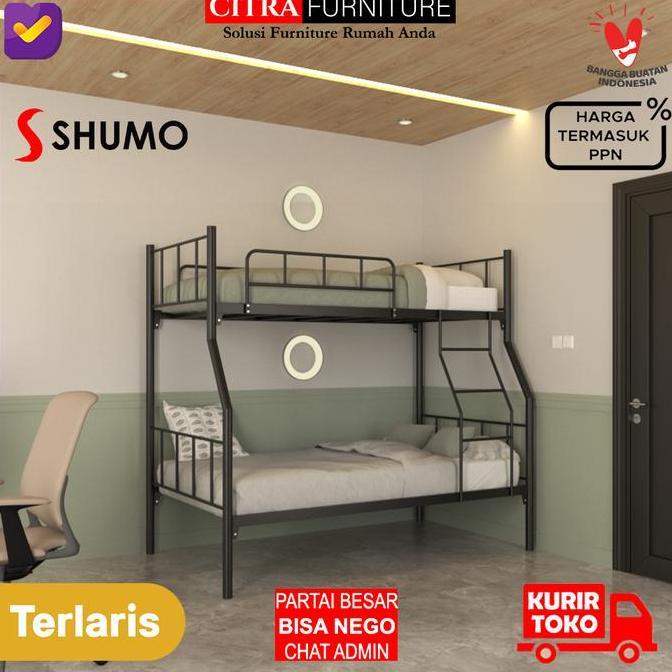 Ranjang Tingkat Besi |Ranjang Susun Minimalis|Kasur Tingkat |90/120