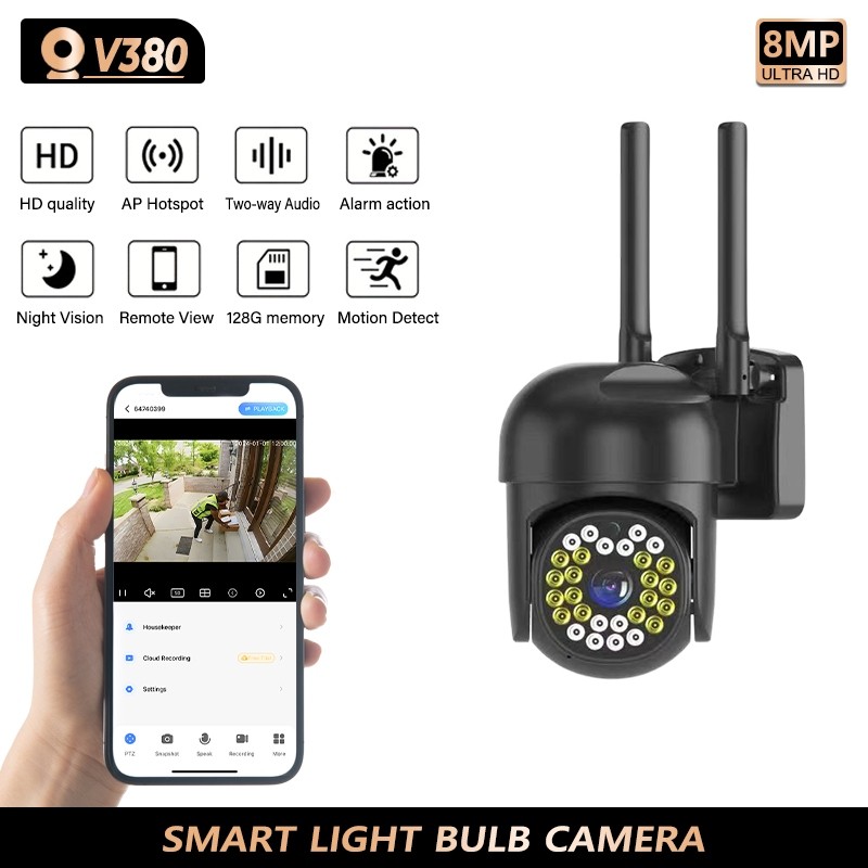 Cctv V380 Pro Ip Kamera Ip Camera Cctv Outdoor 1080P 2.4G Wifi Cctv Rproof 360