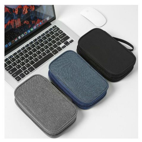 Mm Tas Gadget Double Layer Tas Travel 2 Zipper Organizer Gadget Ukuran Besar Tas Handphone