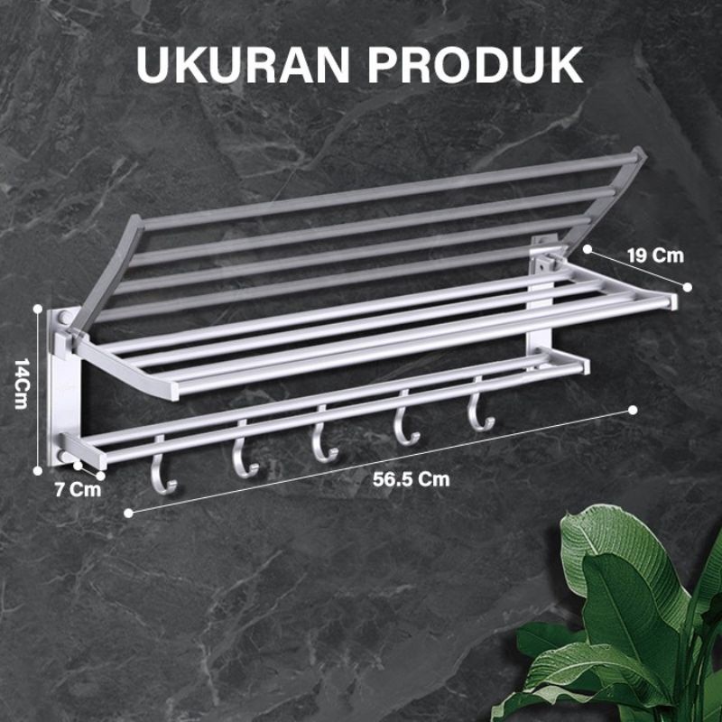 Cod Pku Rak Handuk Kamar Mandi Rak Dinding Gantungan Handuk Jemuran Handuk Hotel