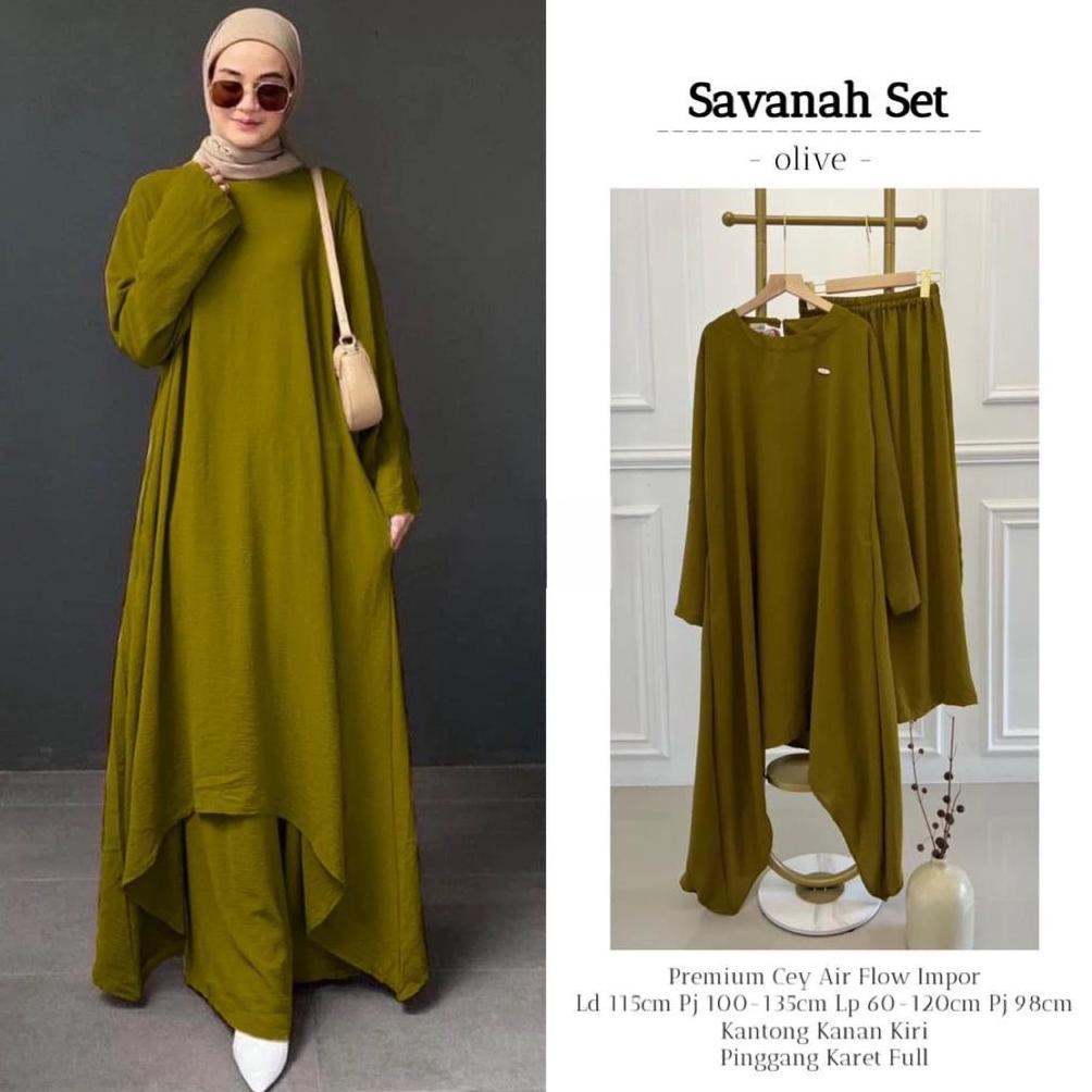 NEW Savana Abaya Tunik Syari - One Set Tunik Jumbo + Rok