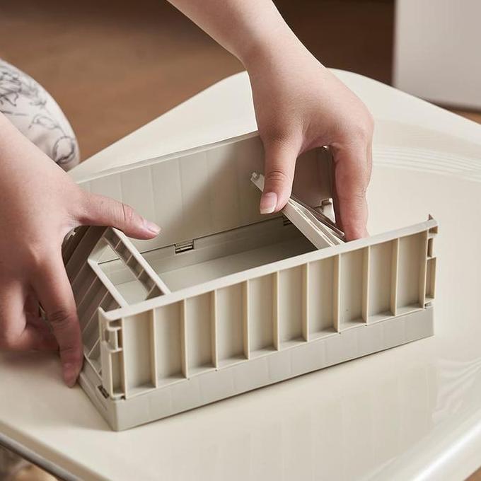 Sedia Informa 21.3X14.5X8.3 Cm Wiley Keranjang Penyimpanan Lipat - Krem Kotak Barang Tempat Mainan O