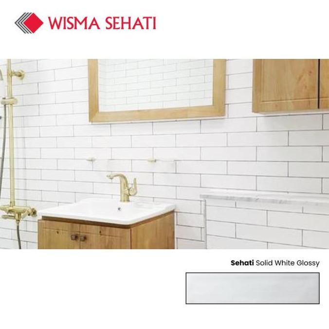 Keramik Dinding 6.5 x 26.6 Pilih Warna Mint/Putih/Abu-abu/Biru/Hijau/Pink Keramik Dinding Dapur / Ka