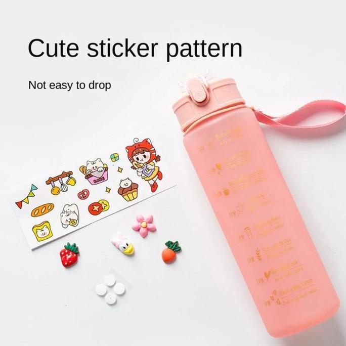 Saveme- Botol Minum 1 Set Viral 2Liter + 900Ml + 350Ml (Include Stiker 2D 3D) Jm Hitam Plastik